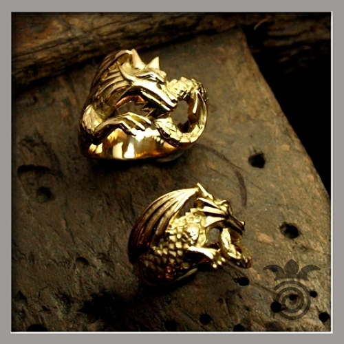Alliances Dragons Sculpt�s en Or Jaune_Homme et Femmes
