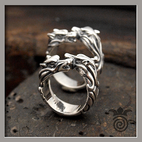 Alliances Loups en argent 930