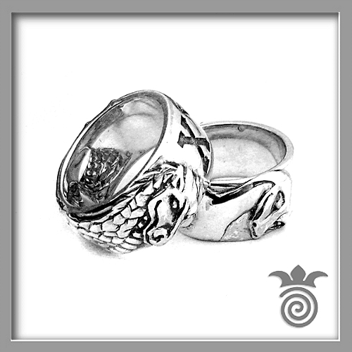 Alliance serpent et dragon argent 925