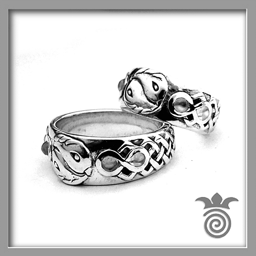 bague celtique argent et pierres de lune