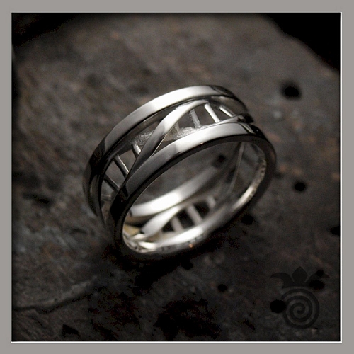 Bague ADN - Anneau ADN - Argent 925_001
