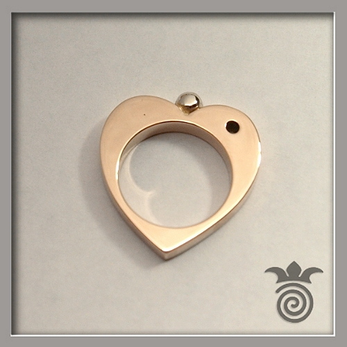 Bague Coeur or rose