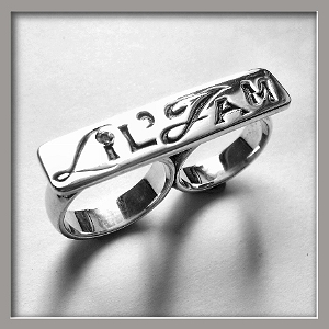 Bague double anneau argent